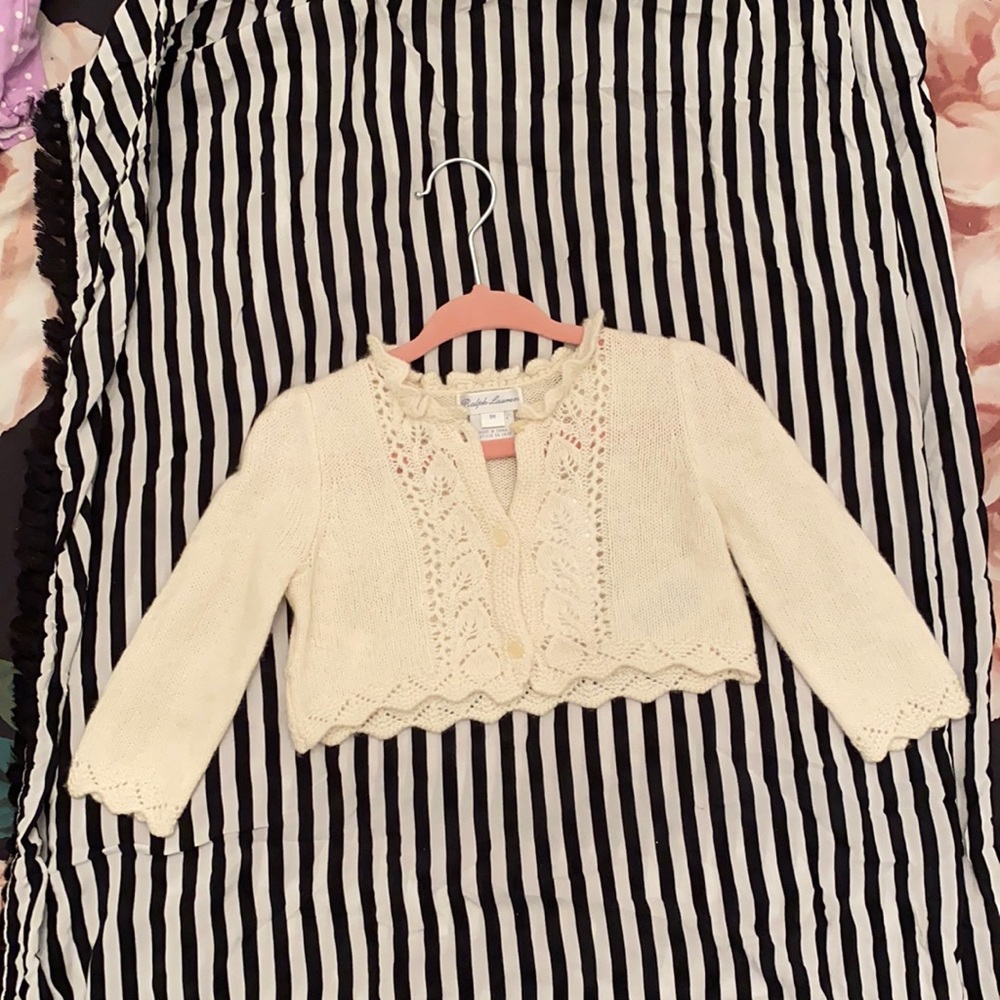 Ralph Lauren off white cardigan 9 months